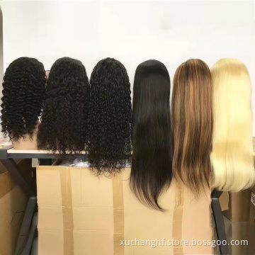 Double Drawn Mink Brazilian Cuticle Aligned Virgin Human Hair Wig Highlight Ombre Color Full HD Lace Frontal Closure Wig